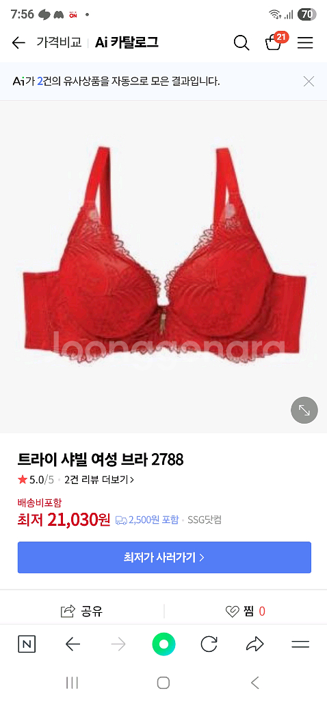 샤빌 레드 큐빅 자수 레이스 브래지어 80C--6