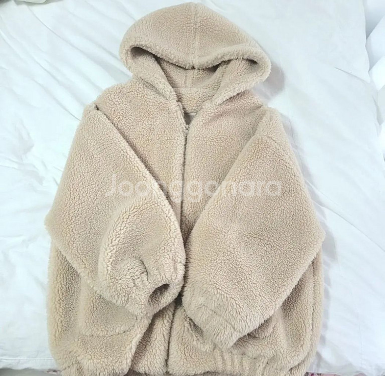 부클 양털 뽀글이 후드 집업 점퍼--1
