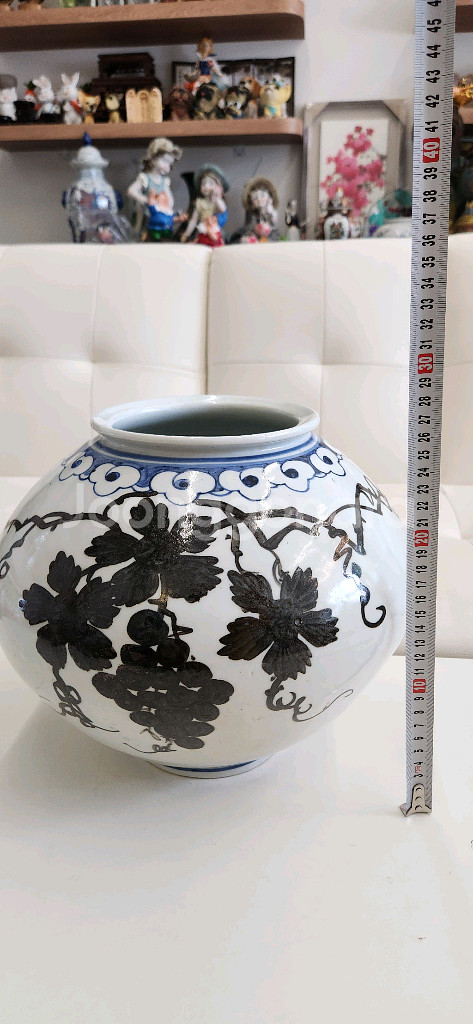 청암도예 포도문 도자기--8