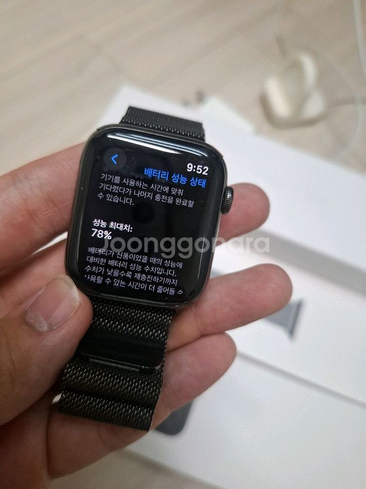 애플워치6 44mm 셀룰러 스테인리스 그래파이트색--0