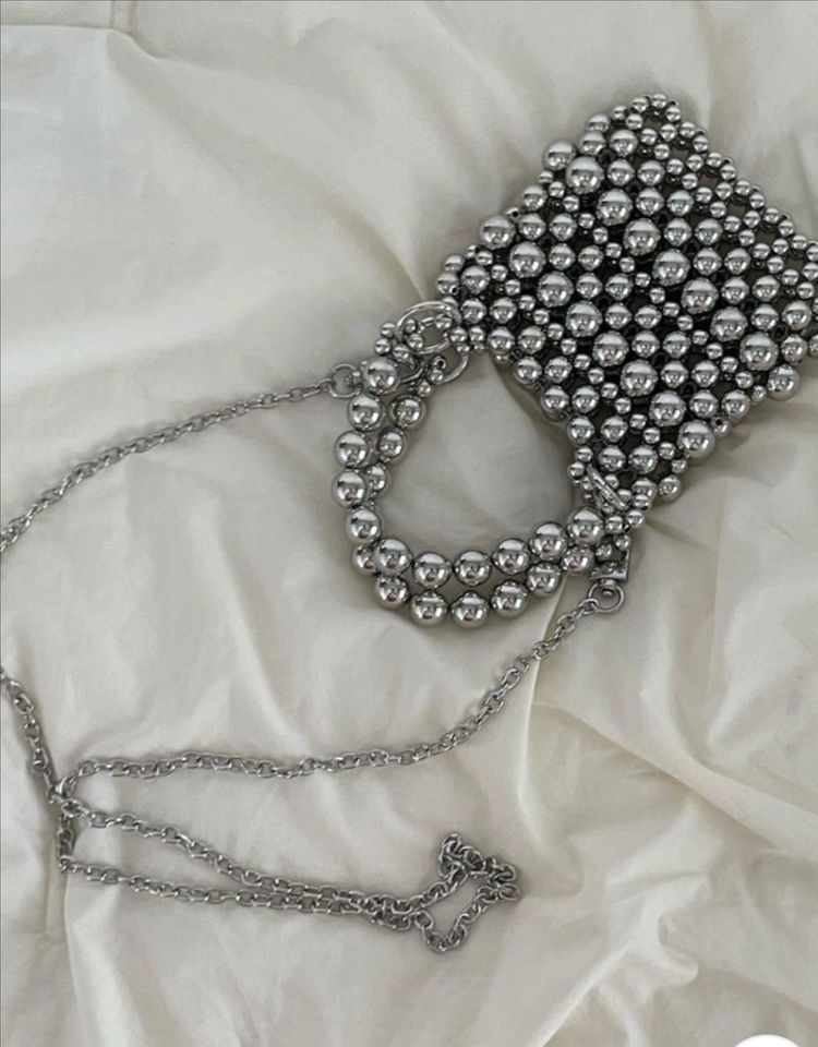 실버백 구슬백 가방 진주 미니 토트 크로스백 미니백 메--1