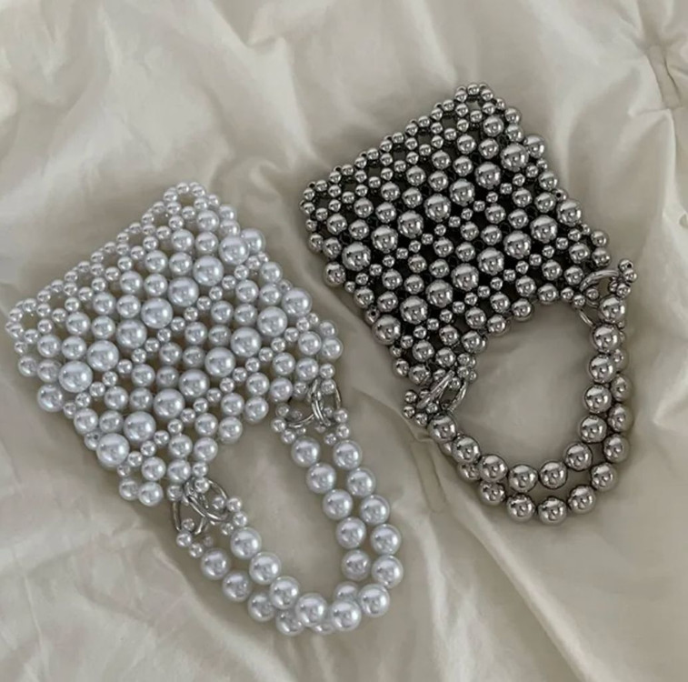 실버백 구슬백 가방 진주 미니 토트 크로스백 미니백 메--2