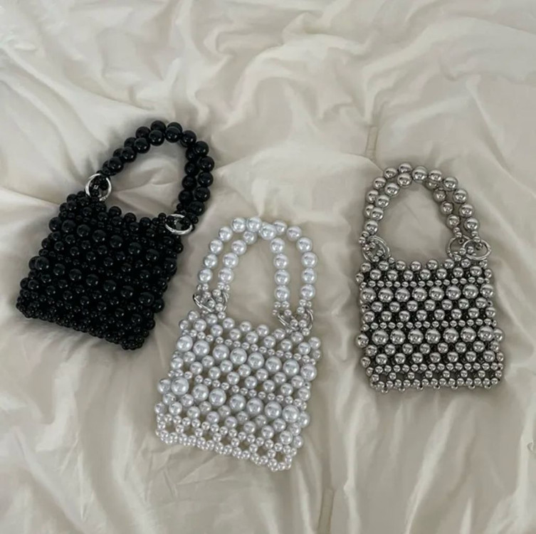 실버백 구슬백 가방 진주 미니 토트 크로스백 미니백 메--3