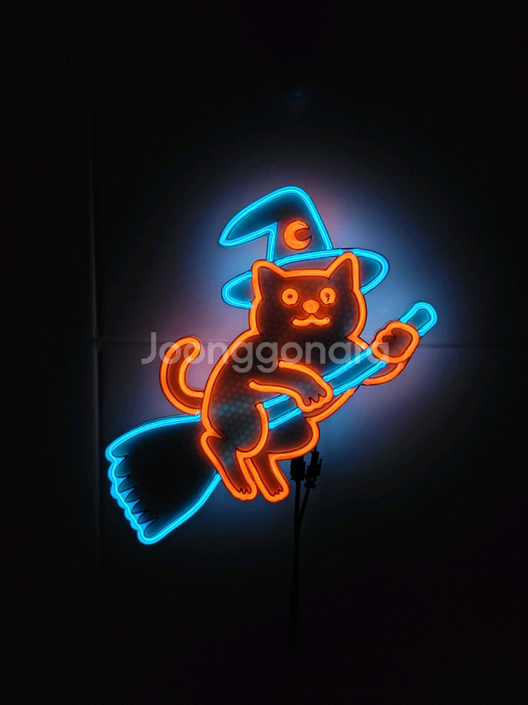 고양이 마법사 마녀 할로윈 네온사인 led 램프 조명--2