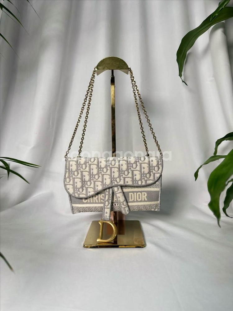 [풀구성]디올 오블리크 새들 그레이 새들백--0