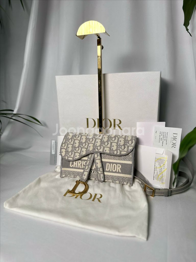 [풀구성]디올 오블리크 새들 그레이 새들백--2