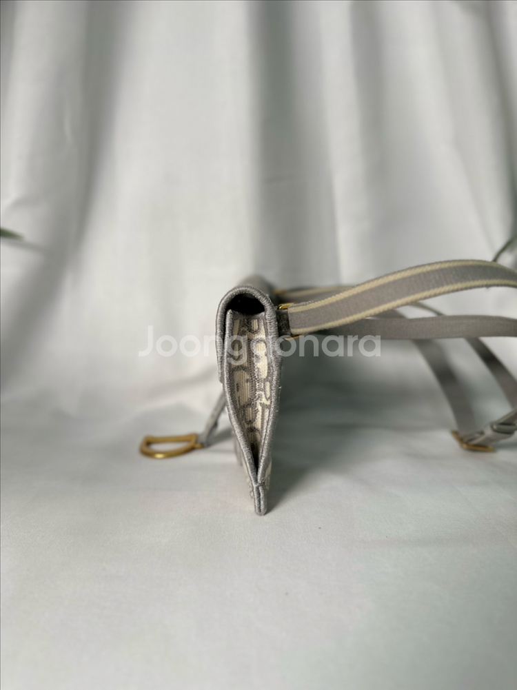 [풀구성]디올 오블리크 새들 그레이 새들백--6