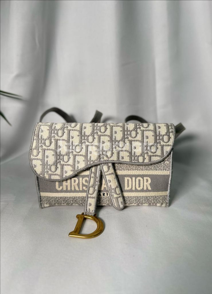 [풀구성]디올 오블리크 새들 그레이 새들백--5