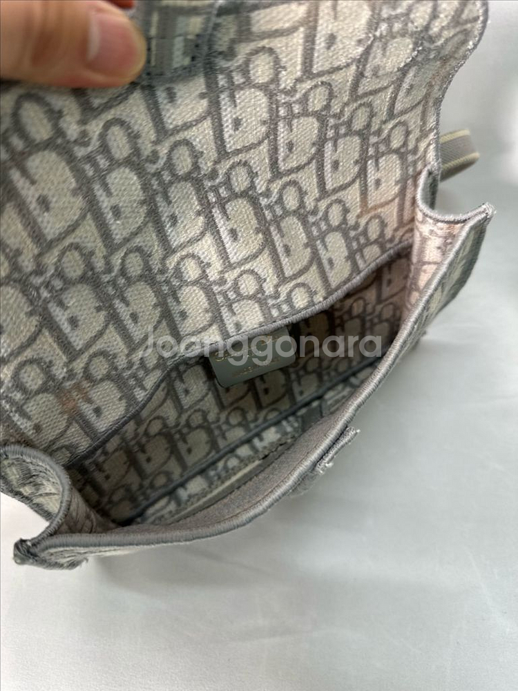 [풀구성]디올 오블리크 새들 그레이 새들백--8