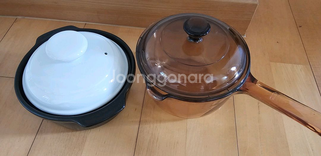카릭스 뚝배기 + 비젼 유리냄비--1