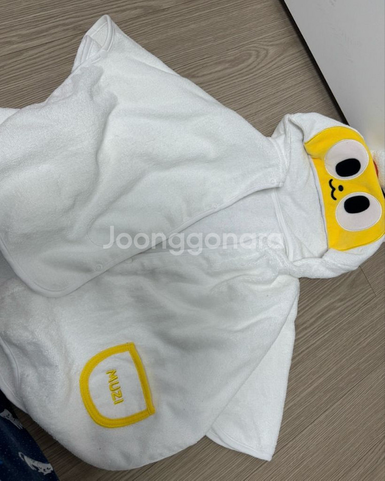 카카오 무지 아기 목욕가운 목욕타월 새상품--0