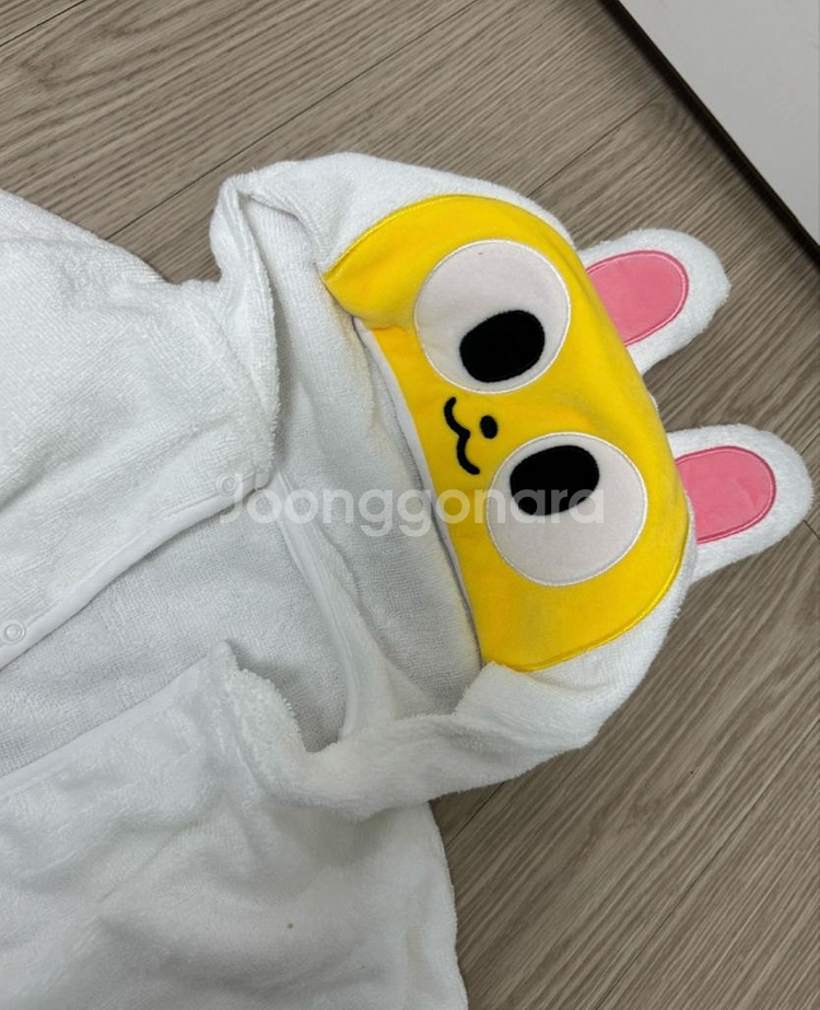 카카오 무지 아기 목욕가운 목욕타월 새상품--1