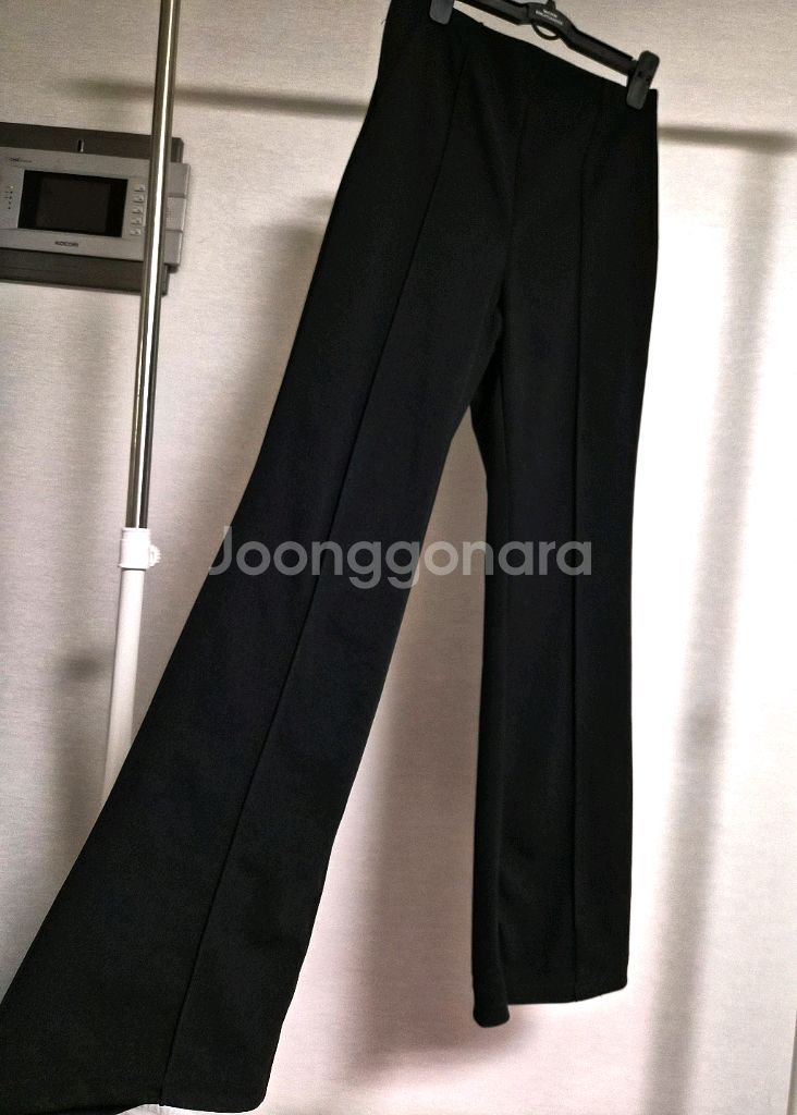 새제품 55)블랙 새미와이드 슬랙스--1
