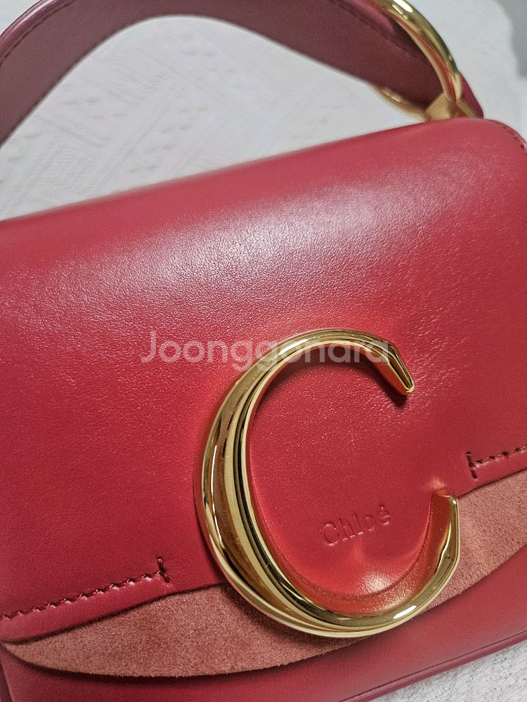 (정품)끌로에 스칼렛핑크 카프스킨 c버클 미니--1