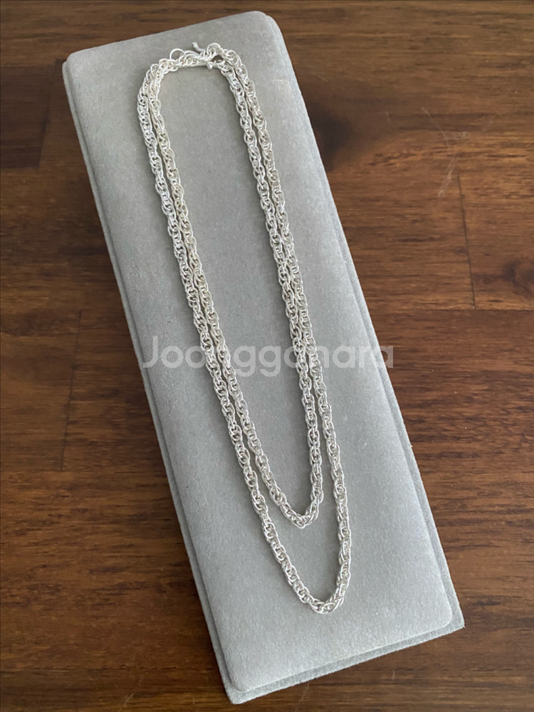 볼륨 925 은체인 목걸이(61.5cm)--0