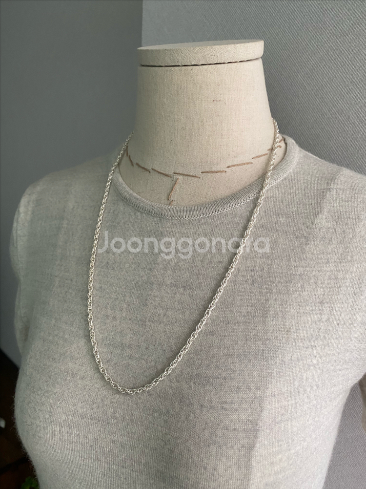 볼륨 925 은체인 목걸이(61.5cm)--7