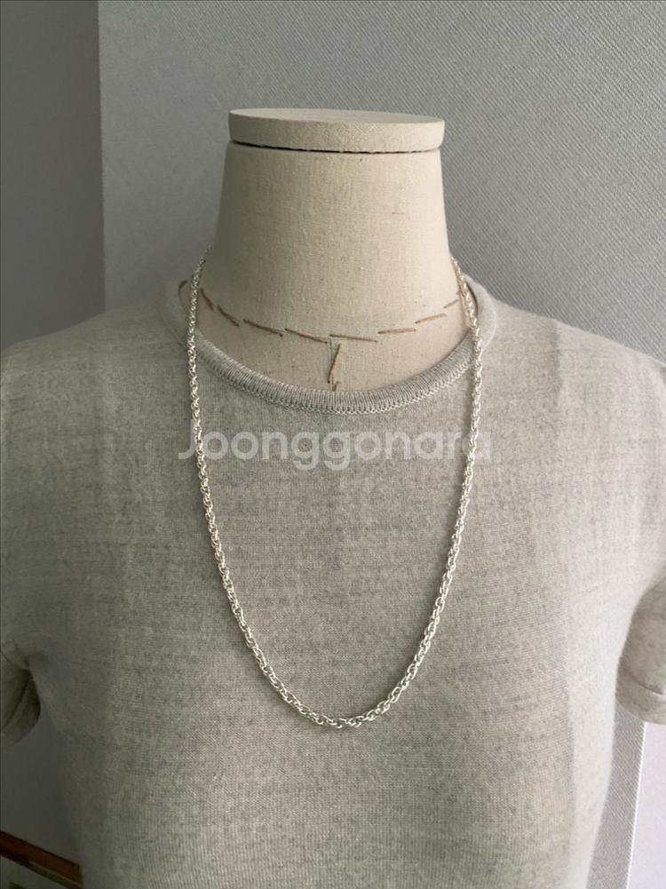 볼륨 925 은체인 목걸이(61.5cm)--6