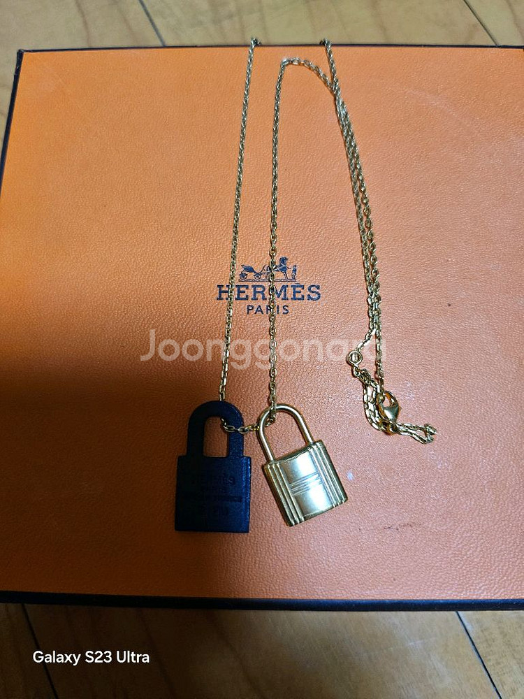 에르메스 오켈리 팬던트금장 목걸이(정품)--0