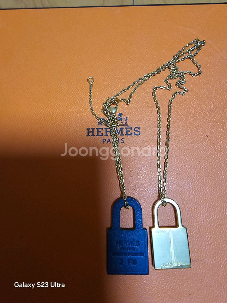 에르메스 오켈리 팬던트금장 목걸이(정품)--1