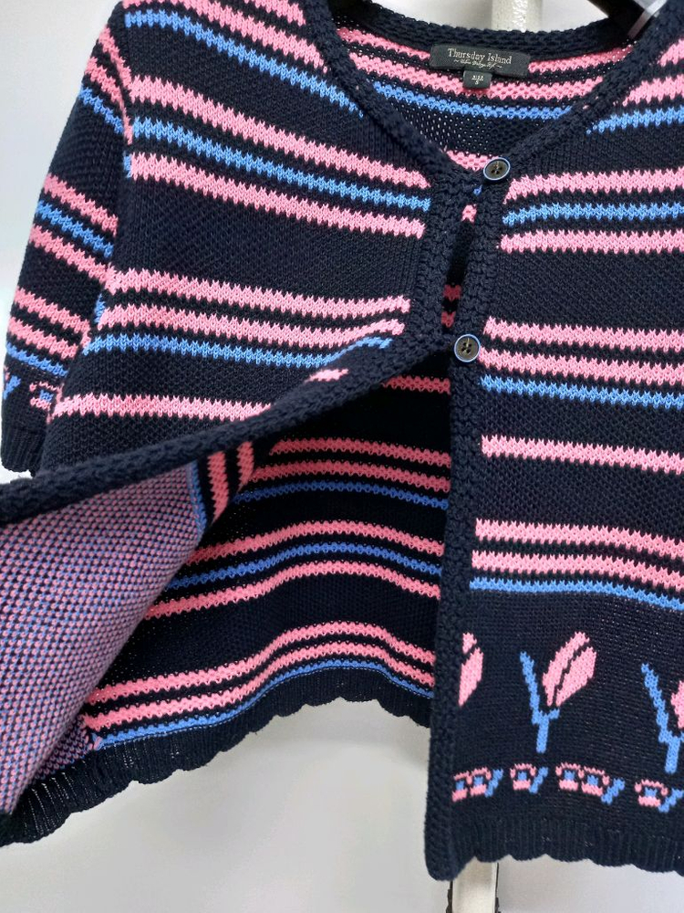 새 써스데이아일랜드 춘하추 니트 숏 가디건 55.44--4