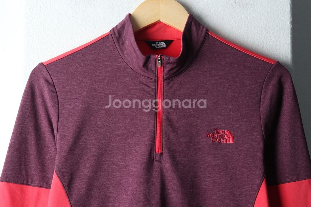 W(XL) 노스페이스 카라 긴팔티셔츠 기능성 반집업--2
