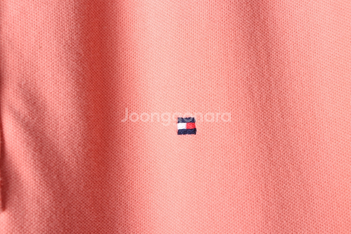 W(XL) 타미힐피거 반팔 카라 티셔츠 핑크 올드스쿨--4
