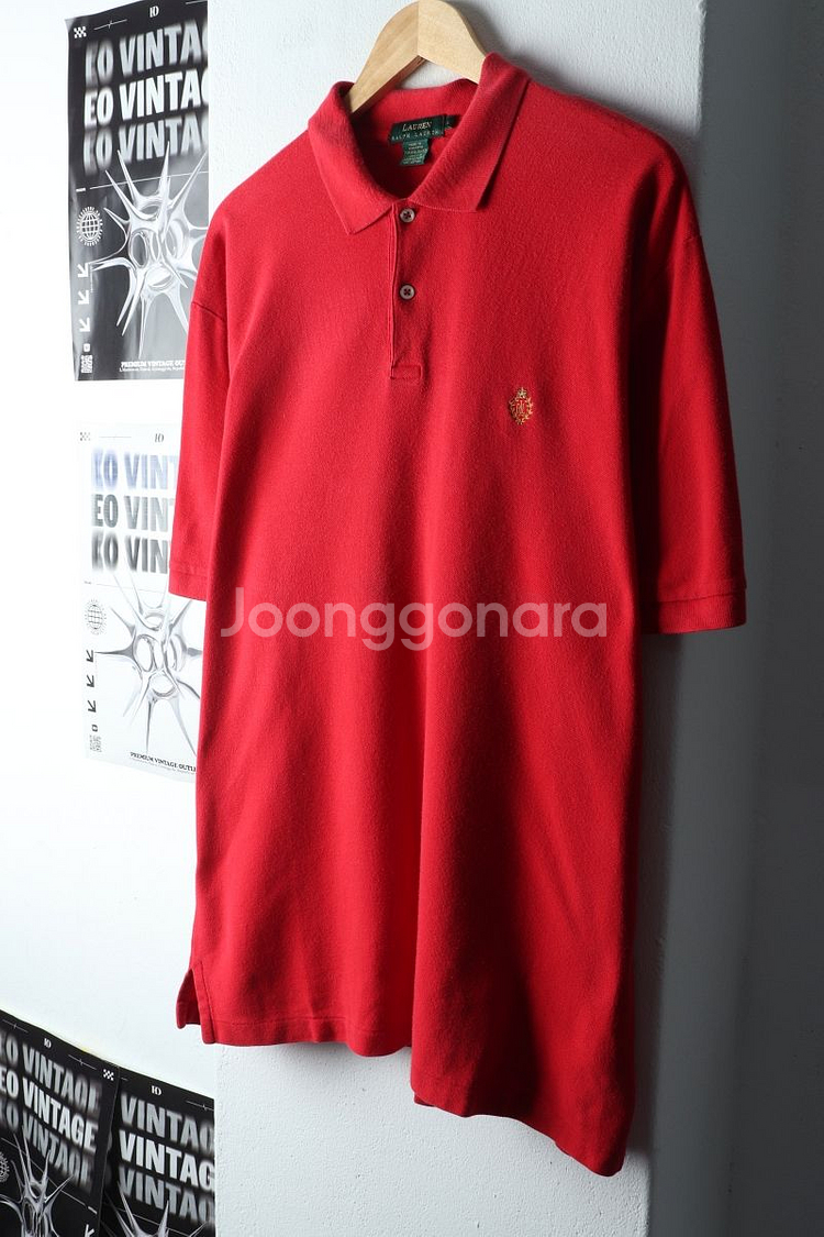 (L-2XL) 폴로 랄프로렌 반팔 카라 티셔츠 레드--0