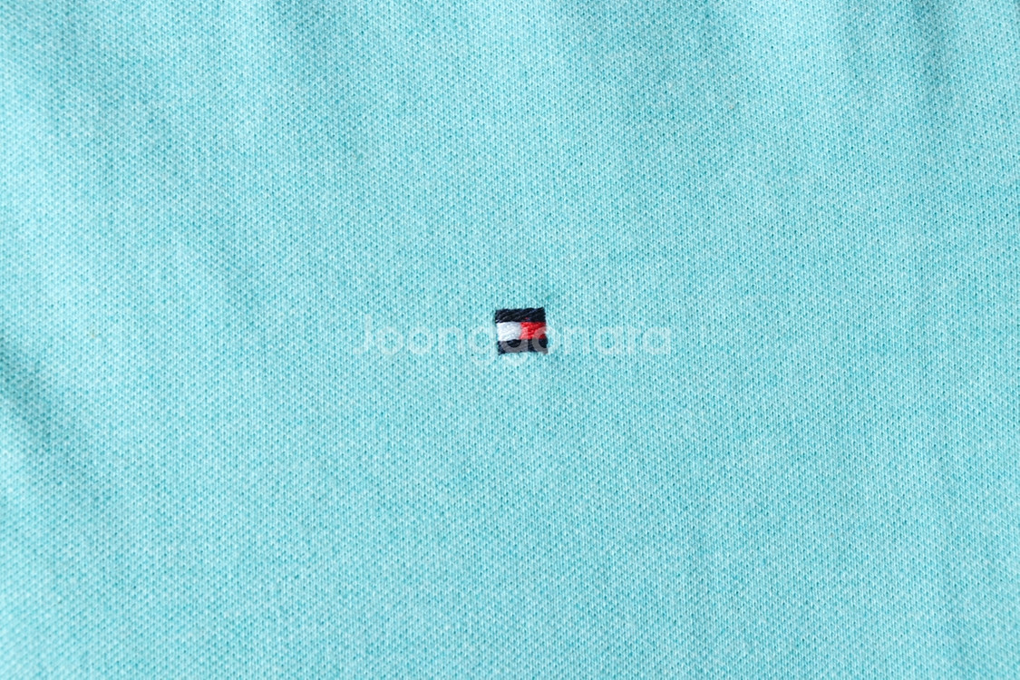W(L-XL) 타미힐피거 반팔 카라 티셔츠 연블루--4
