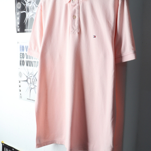 (L-XL) 타미힐피거 반팔 카라 티셔츠 핑크