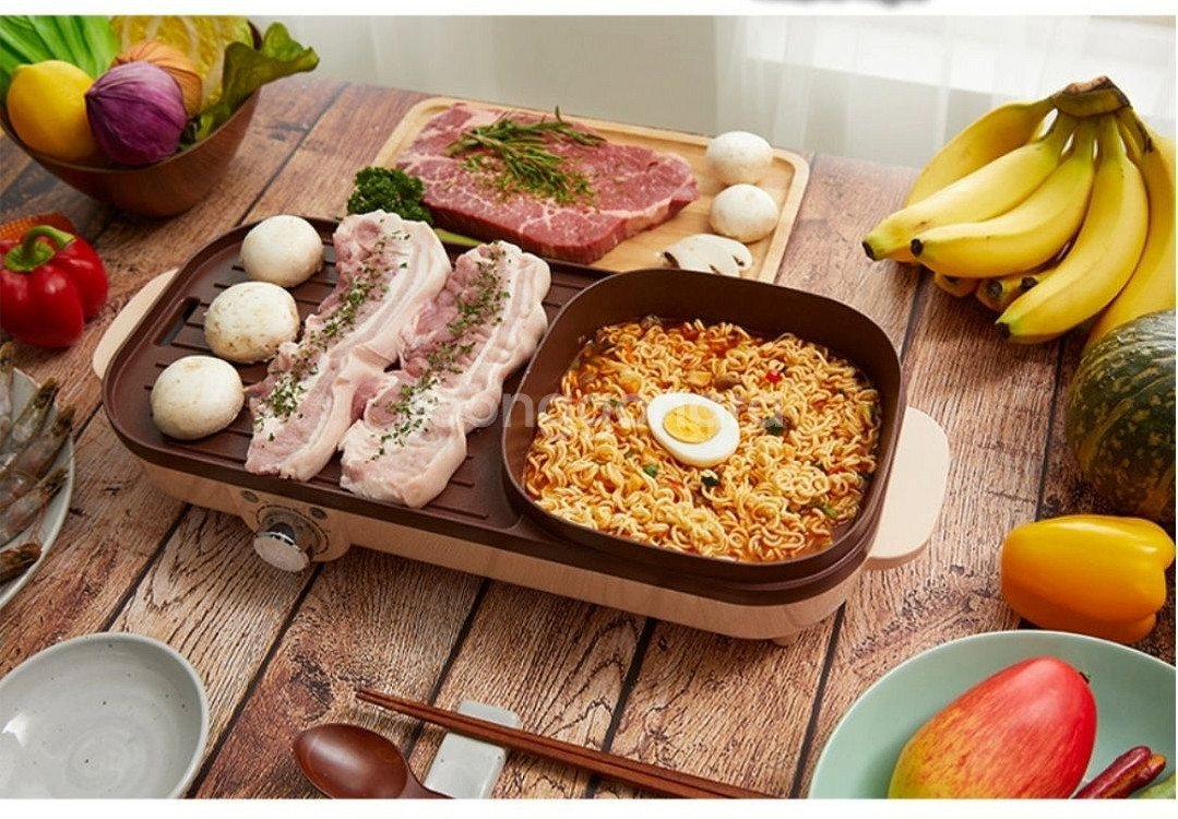 2in1 멀티 전기냄비 그릴팬 새상품--5