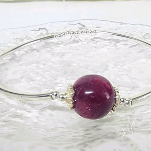 핸드메이드 A+ 루비 은팔찌