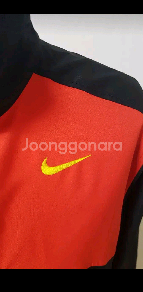 [L] 나이키 드라이핏 블랙 X 레드 배색 트랙탑 져지--2