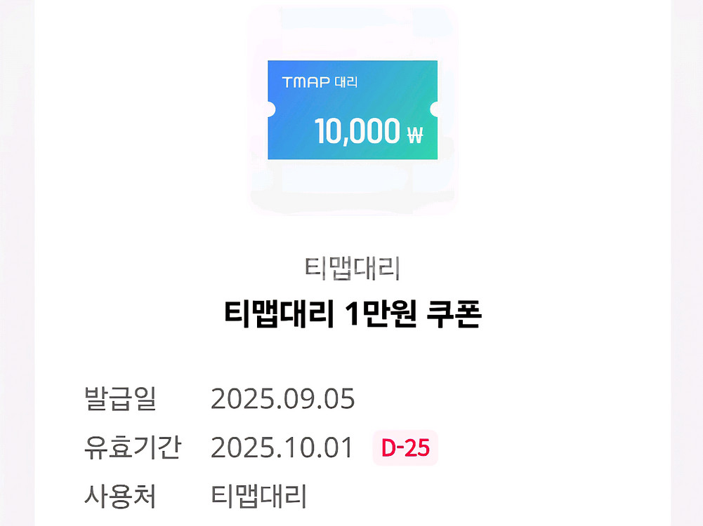 티맵대리 1만원 쿠폰--0