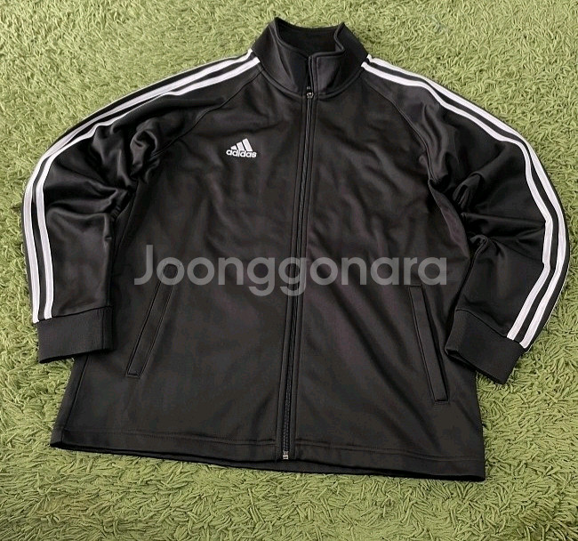 아디다스 블랙 검흰 트랙탑 져지집업 100/L--0