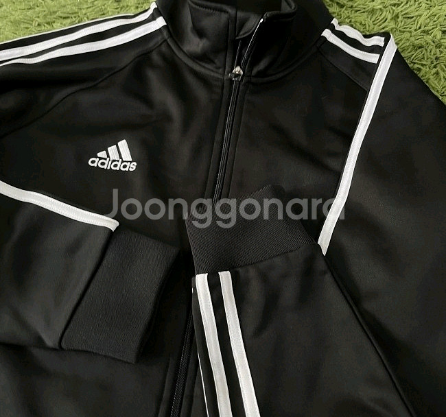 아디다스 블랙 검흰 트랙탑 져지집업 100/L--2