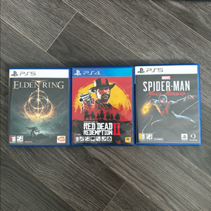PS5 CD(엘든링, 레드데드 리뎀션2, 스파이더맨)