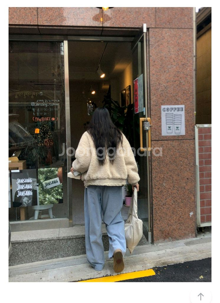 새상품) 스트링덤블 누빔점퍼 베이지 양털자켓--1