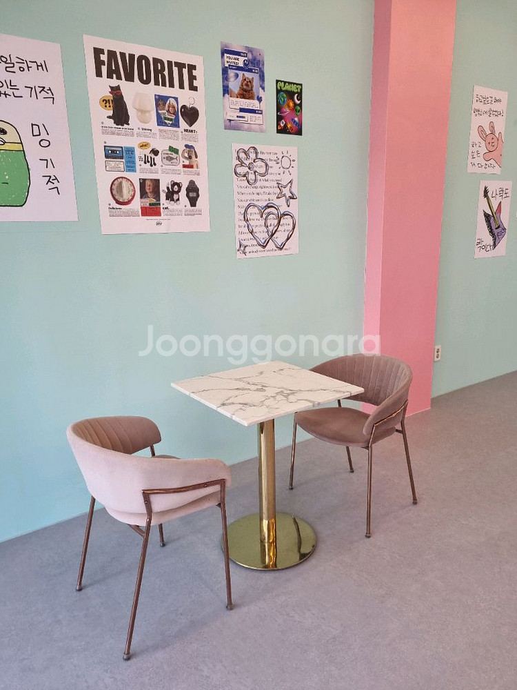 2인 인조대리석 테이블세트--1