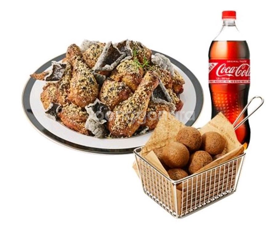 푸라닭 김미바삭+블랙치즈볼5구+콜라1.25리터--0