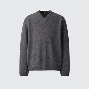 유니클로C 릴랙스V넥스웨터 M사이즈 그레이 삽니다