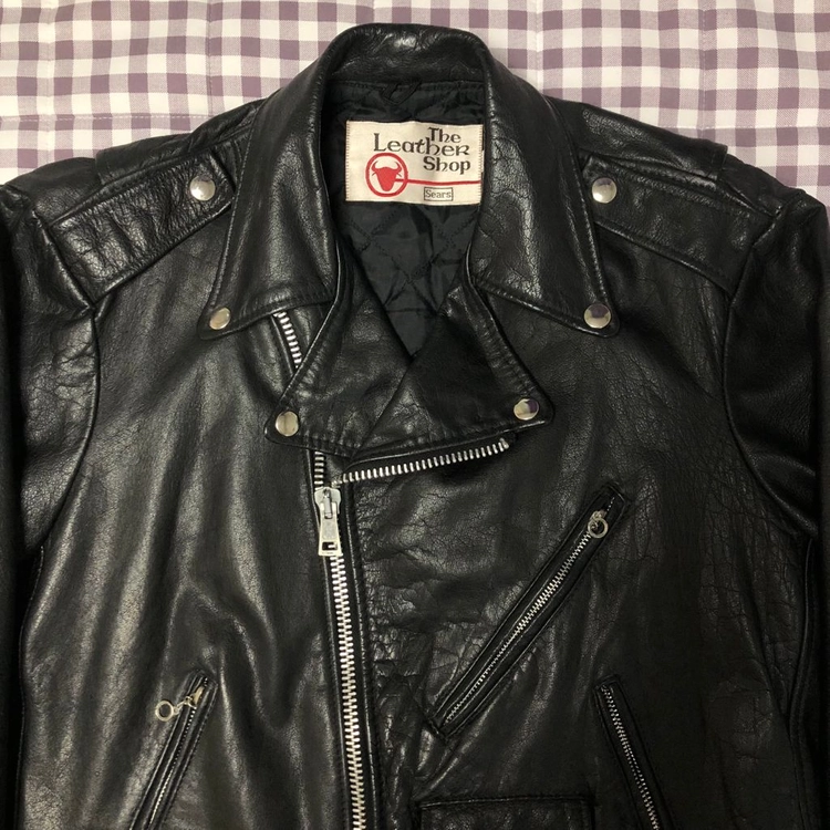 80s USA SEARS 시어스 소가죽 라이더 자켓 M 이미지