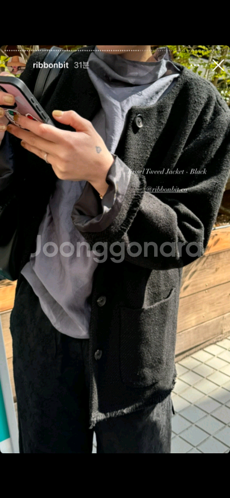 리본빛 트위드 자켓 Tassel Tweed Jacket--4