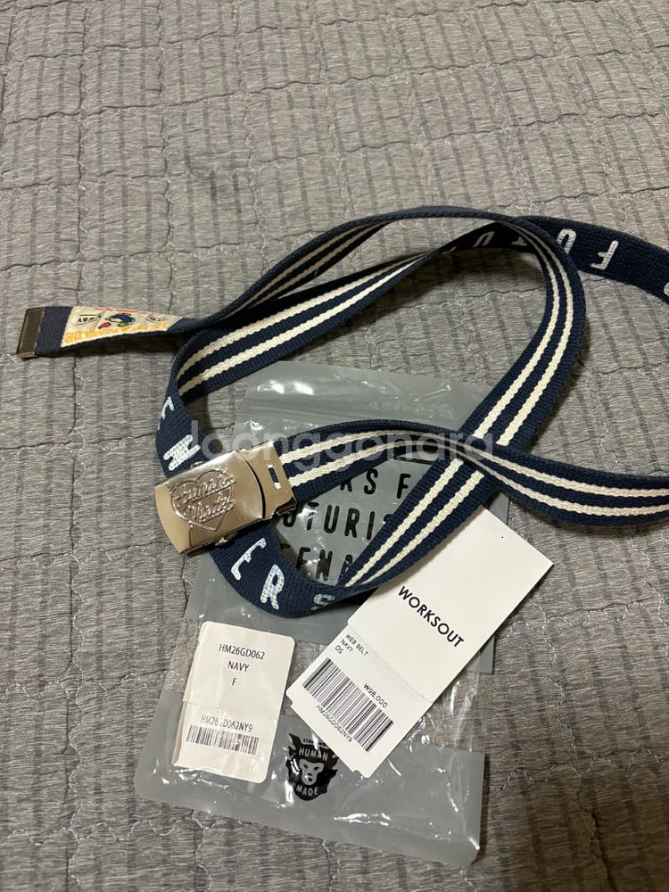휴먼메이드 웹 벨트 네이비--1