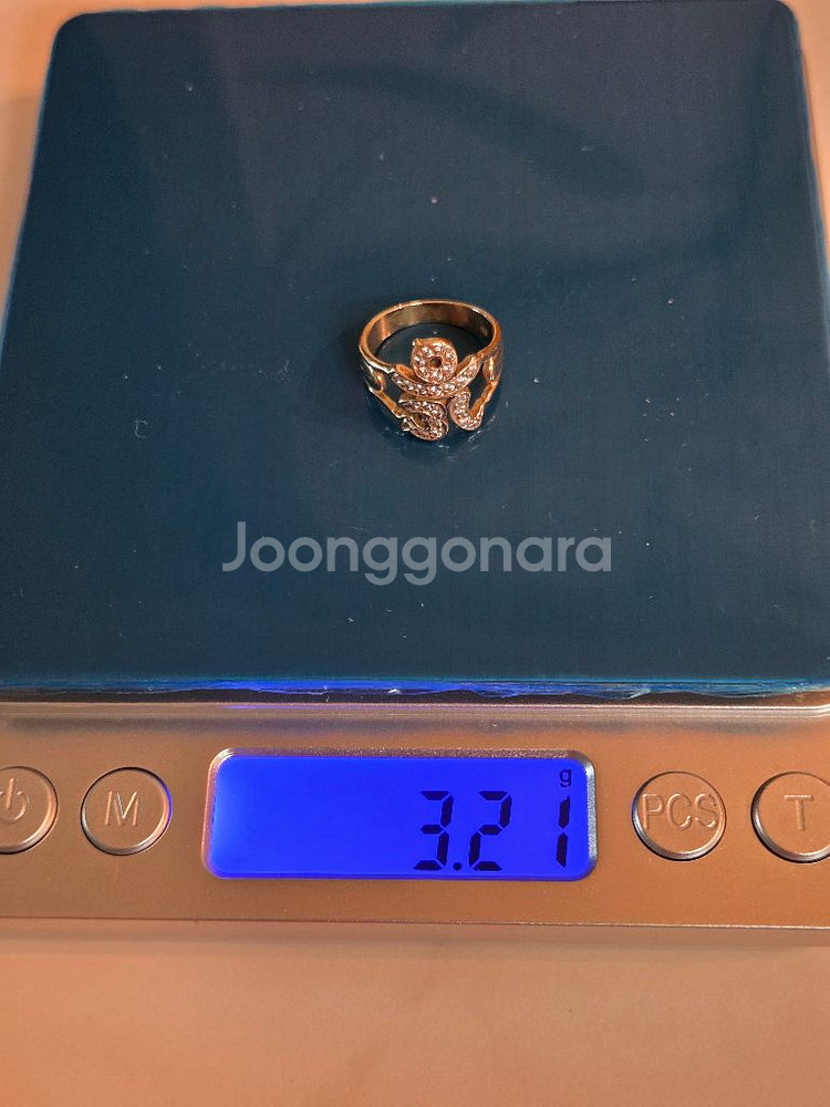14k 옐로우골드 애끼 옴자 반지--2