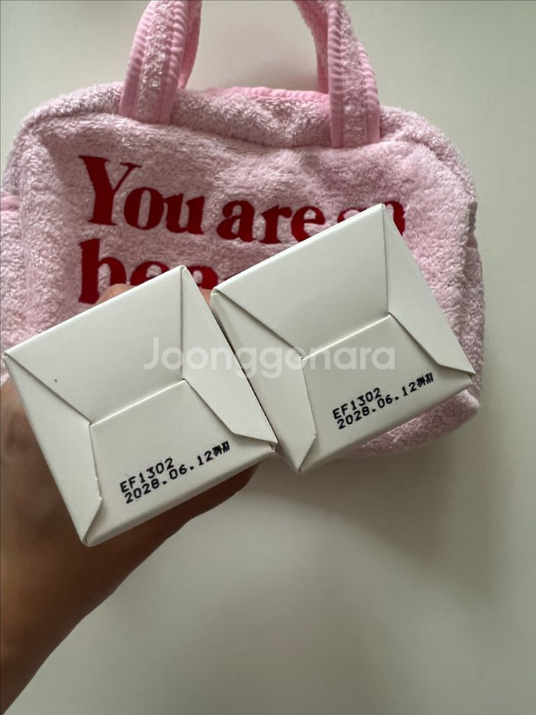 뷰뤼 페페윤윤 핑크크림 2개 핑크파우치백--1
