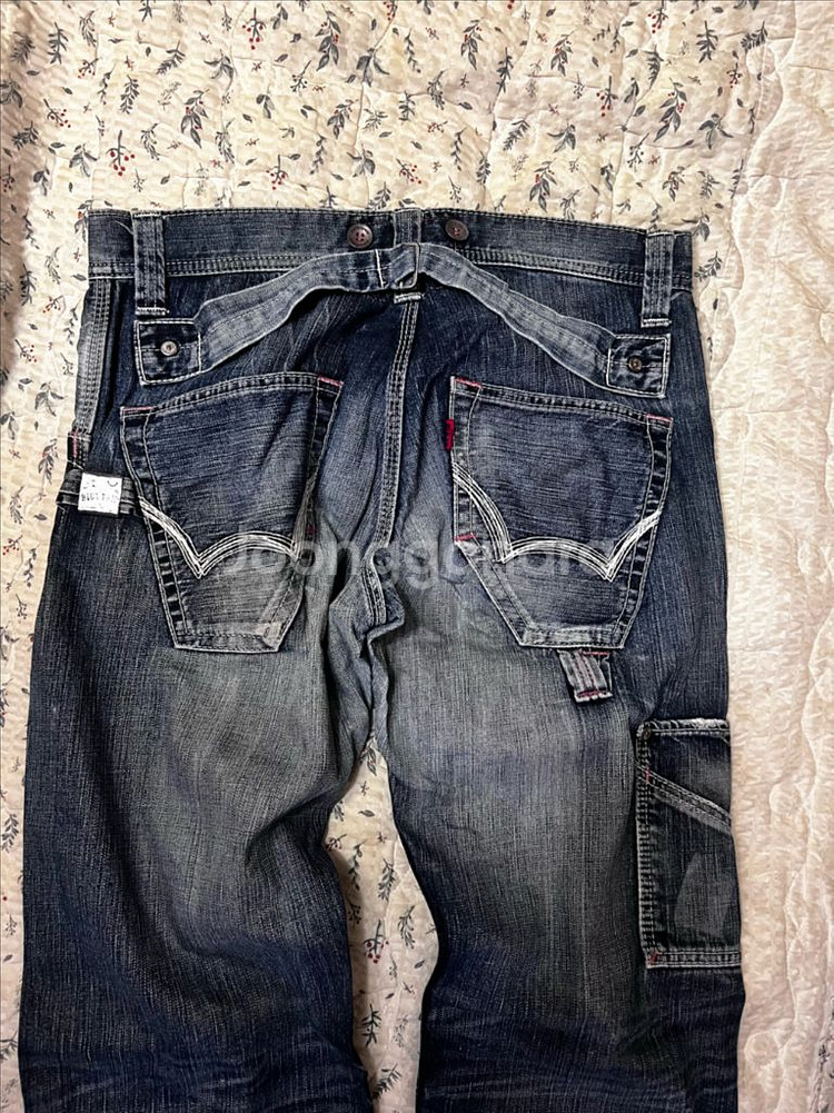 [32] 애드윈 워싱 데님 카펜터 청바지--2
