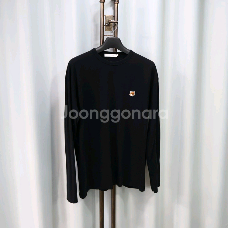 메종키츠네 폭스헤드 롱 슬리브 블랙 긴발티셔츠 XL--2