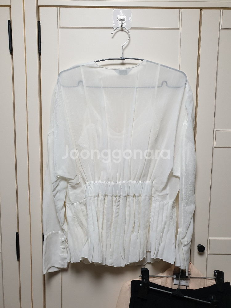 타임 씨쓰루 플리츠 탑--2