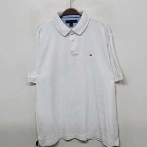 (XL) 타미힐피거 반팔 카라티 화이트 토미 폴로티셔츠