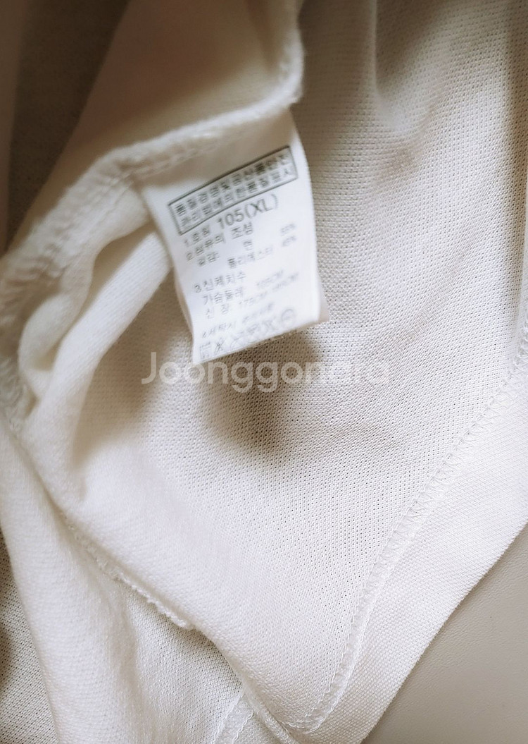 [XL] 노스페이스 카라 반팔티 화이트391--3